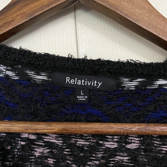 Relativity Fair Isle Eyelash Long Sleeve Sweater - Picture 2 of 6